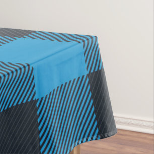 Turquoise And Black Plaid Tablecloth