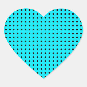 Turquoise and Black Polka Dots Heart Sticker