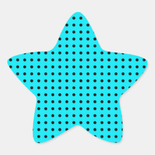 Turquoise and Black Polka Dots Star Sticker