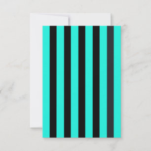 Turquoise and black striped RSVP card