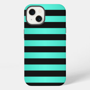 Turquoise and Black Stripes iPhone Case