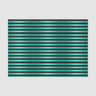 Turquoise and Black Stripes Tissue Paper