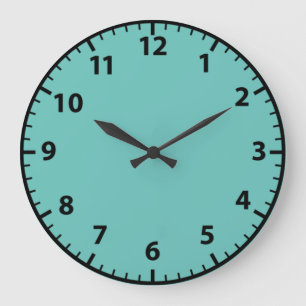 Turquoise and Black Teal Wall Clock