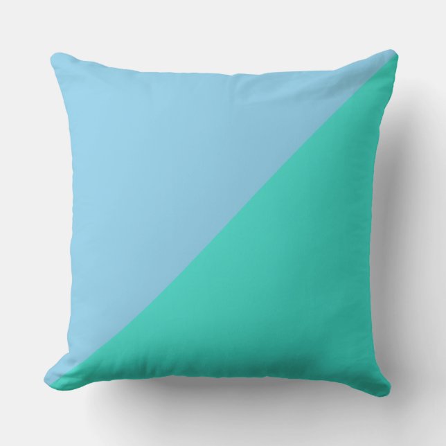 Turquoise and Blizzard Blue Solid Colour Backgroun Cushion (Front)