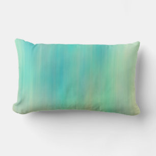 turquoise  and blue ombre painted design modern lumbar cushion