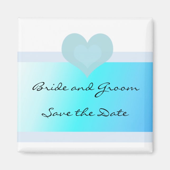 Turquoise and Blue Save the Date Magnet (Front)