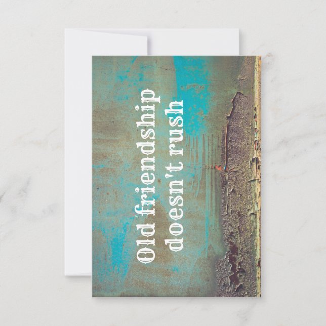 Turquoise and brown abstract thank you card (Front)