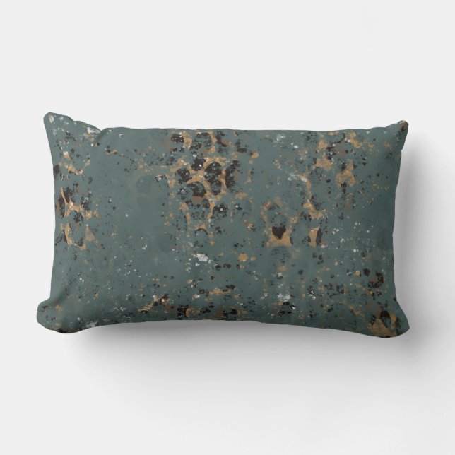Turquoise and Cheetah Print Pillow (Front)
