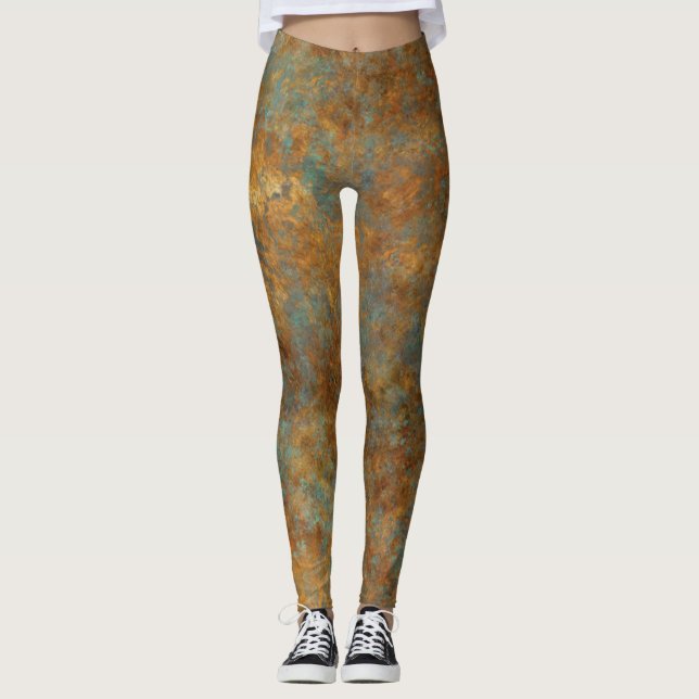 Turquoise And Copper Leggings (Front)