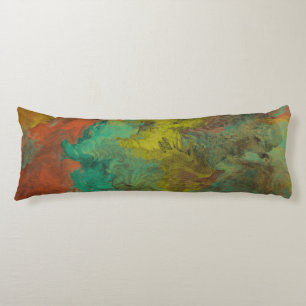 Turquoise and Copper with Gold Accents Body Cushion