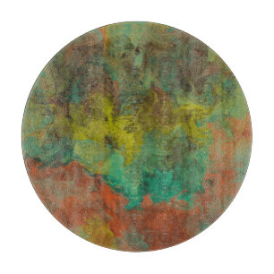 Turquoise and Copper with Gold Accents Cutting Board