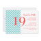 Turquoise and Coral Chevron Birthday Invitation