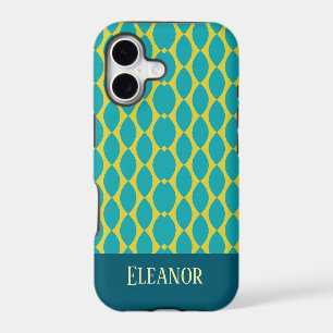 Turquoise and Gold Abstract Geometric