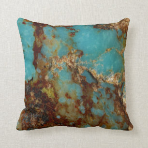Turquoise and gold cushion