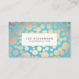 Turquoise and Gold Modern Pattern Beauty Salon Business Card