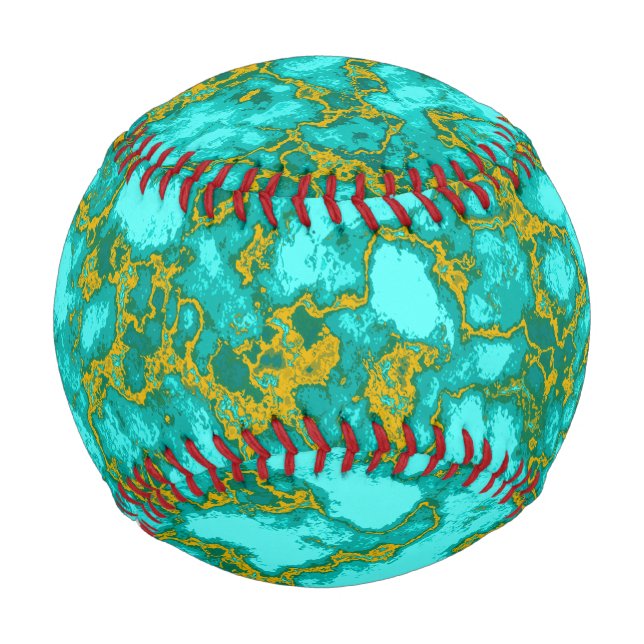 Turquoise and Gold Pattern  Baseball (Front)