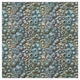 Turquoise And Gold Pattern Fabric