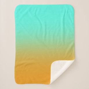 Turquoise and Gold Sherpa Blanket