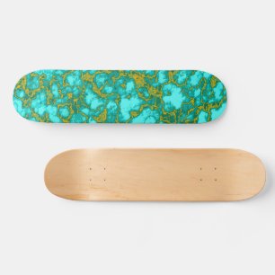 Turquoise and Gold Skateboard