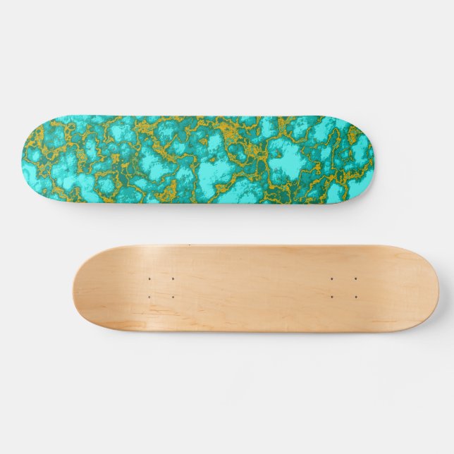 Turquoise and Gold  Skateboard (Horz)