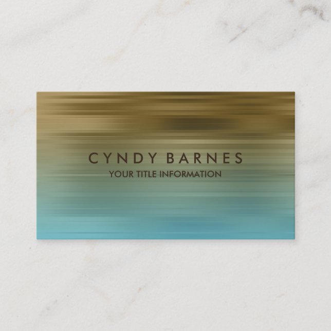 Turquoise  and Gold Stripe Business Card (Front)