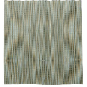 Turquoise and Gold Striped Pattern Shower Curtain