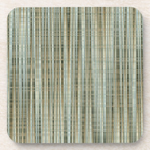 Turquoise and Gold Striped Pattern Throw Pillow Coaster