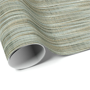 Turquoise and Gold Striped Pattern  Wrapping Paper