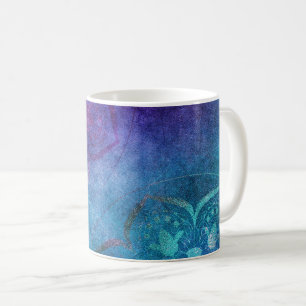 Turquoise and Green Elegant Lotus Flower Coffee Mug