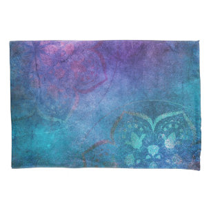 Turquoise and Green Elegant Lotus Flower Pillowcase