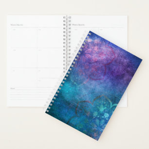 Turquoise and Green Elegant Lotus Flower Planner