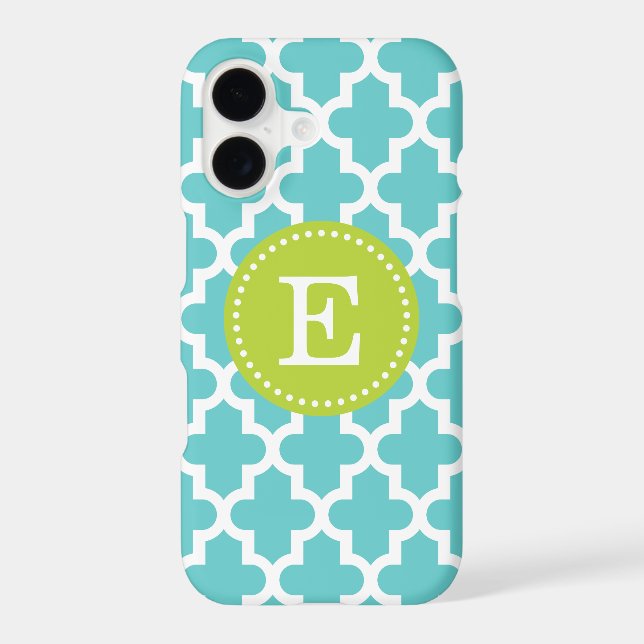 Turquoise and Green Modern Moroccan Monogram (Back)
