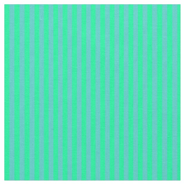 Turquoise and Green Stripes Fabric (Close Up)