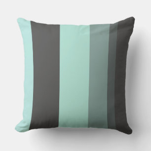 Turquoise and Grey Abstract Stripes Cushion