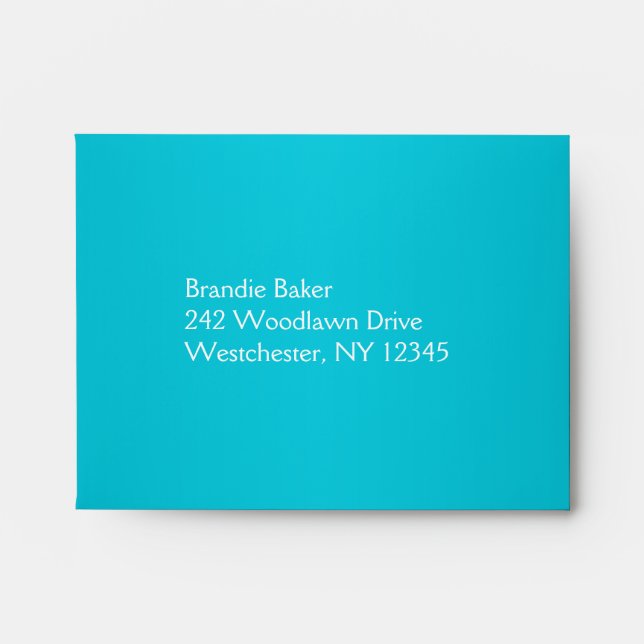 Turquoise and Grey Floral Envelope for RSVP Card (Front)