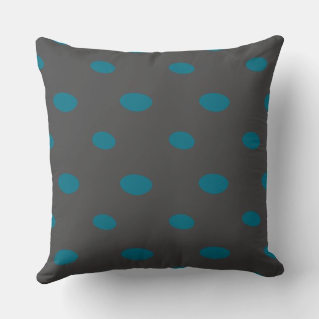 Turquoise and Grey Geometric Cushion (Back)