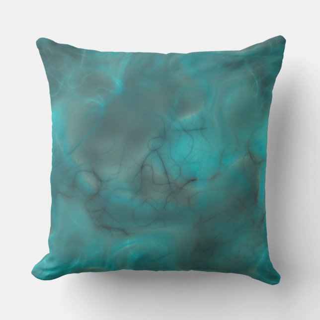 Turquoise and grey Marble abstract Cushion (Front)