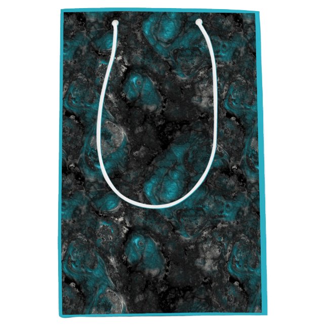 Turquoise and Grey   Medium Gift Bag (Front)