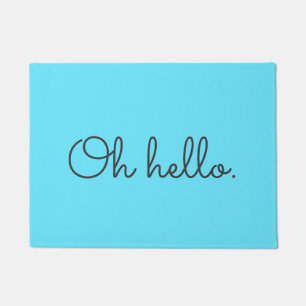 Turquoise and Grey Oh Hello Doormat