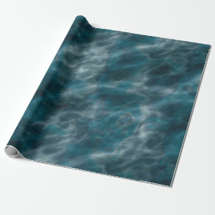 Turquoise and grey water wrapping paper