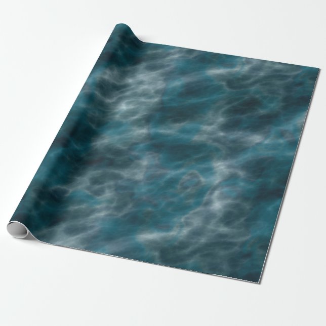 Turquoise and grey water  wrapping paper (Unrolled)