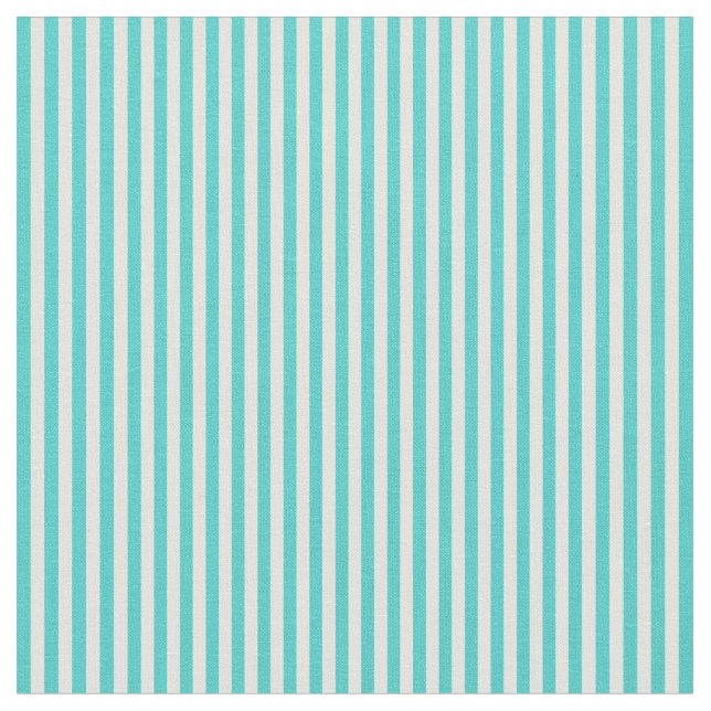 Turquoise and Light Cyan Coloured Striped Pattern Fabric (Close Up)