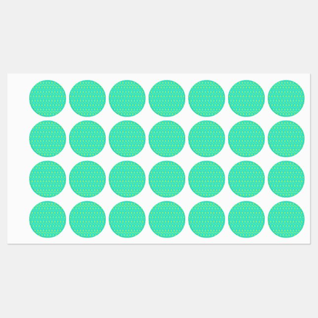 Turquoise and Lime Green Geometric Pattern (Sheet)