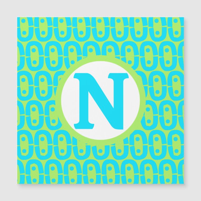 Turquoise and Lime Green Geometric Pattern (Front)