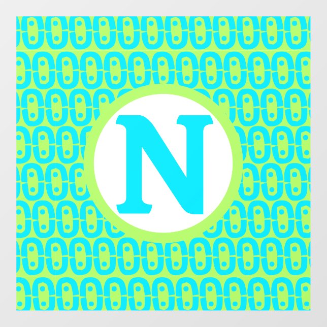 Turquoise and Lime Green Geometric Pattern (Sheet)