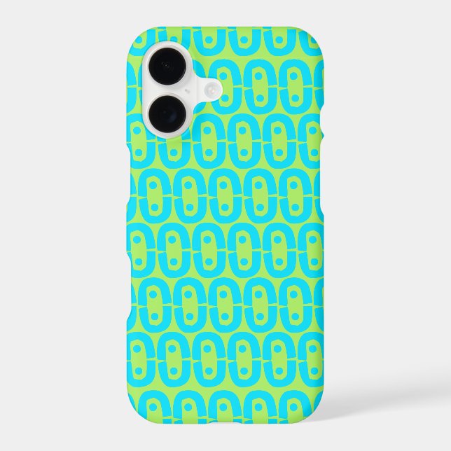 Turquoise and Lime Green Geometric Pattern (Back)