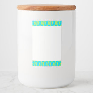 Turquoise and Lime Green Geometric Pattern Food Label