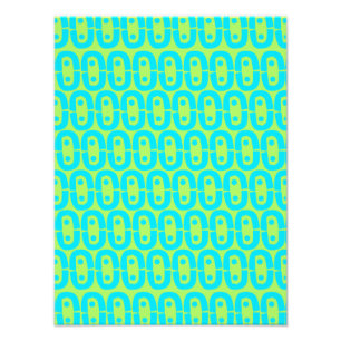 Turquoise and Lime Green Geometric Pattern Photo Print
