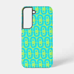 Turquoise and Lime Green Geometric Pattern Samsung Galaxy Case