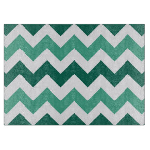 Turquoise and Mint Chevron Pattern Cutting Board